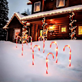 Miniatyrbilde 4 av 5: 5 stk Candy Cane lyslenke, julelys LED Candy Cane, Illumina