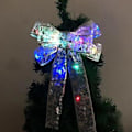 Miniatyrbild 4 av 4: 2 stycken upplysta bandrosetter för julgransdekoration, fest, semesterarrangemang, LED-belysning