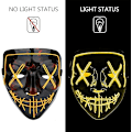 Pikkukuva 2 / 5: LED-kauhunaamio, Halloween-naamio, Purge 3x valotehosteella, Con