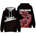 Miniatyrbilde 1 av 2: Unisex Chainsaw Man Anime Hoodie med Lange Ermer 3D Grafisk Trykk Gensergenser (L C)