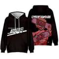 Unisex Motorsagmann Anime Hettegenser Langermet 3D Grafisk Trykk Genser Pullover (M C)