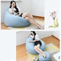 Miniatyrbillede 4 af 5: Ekstra Store Sækkestole Sofa Betræk Indendørs Lazy Lounger Til Voksne Børn (uden fyld), 100% Ny (Lysegrå)