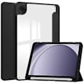 Pikkukuva 1 / 5: Samsung Galaxy Tab A9:lle suunniteltu 3-osainen nahkakuori (Musta)