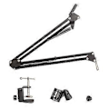 Miniatyrbillede 4 af 5: Universal Mikrofonstativholder Beslag Mic Stativ Professionel Desktop Mic Beslag Til Live Broadcast (Hvid)
