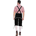 Miniatyrbillede 3 af 5: Tysk traditionel herre Oktoberfest-beklædning ternet skjorte broderede seler dragt (XXL rød skjorte og sorte overalls)