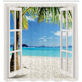 Miniatyrbillede 2 af 5: Strand Polyester Bruseforhæng (180*180cm), Tropisk Palm Strand T