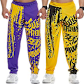 Miniatyrbild 3 av 5: Män Sweatpants Elastisk Midja Tryckt Lös Snabbtorkande Casual Bodybuilding Joggingbyxor för Löpning (XL Vit)