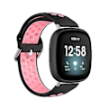 Pikkukuva 1 / 5: Kaksiväriinen silikoniranneke Fitbit Versa 3:lle (Musta Pinkki)