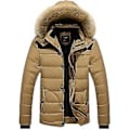 Miniatyrbilde 1 av 4: Menn Pelsfôrhettejakke Vattert Quiltet Puffjakke (4XL Khaki)