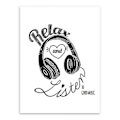 Miniatyrbillede 4 af 4: Wekity Rock Musik Vægmale Canvas Print Poster, Enkel Fashion Sort og Hvid Kunsttegning Dekoration til Hjemmet Stue Soveværelse Kontor og Børneværelse