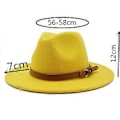 Miniatyrbilde 2 av 5: Fedora Hatt høst og vinter Ullhatt kirke topphatt flat brem allsidig jazzhatt 56-61cm Justerbar(M beige)