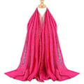 Miniatyrbillede 2 af 5: Chiffon Hijab til Kvinder og Piger - Mode Muslimsk Hijab tørklæde til Fødselsdag, Bryllup, Eid al-Fitr, Shahadah, Ramadan Bøn (6 rose rød)
