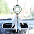 Miniatyrbild 1 av 5: Drömfångare Handemade Dreamcatcher Grå Fjäder Väggdekoration Eller