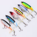 Miniatyrbilde 2 av 5: Kunstig agn fiske agn wobbler sett 6 stk blyant popper svøm