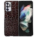Miniatyrbillede 1 af 3: Til Oppo Find N Krokodille-Tekstureret Foldbar Telefonetui Ægte Kødkvægslæder Belagt PC+TPU Cover (Style C)
