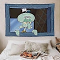 Miniatyrbilde 5 av 5: FENDROM Morsom Blekksprut Tegneserie Veggteppe Hengemorsom Meme Bakgrunn Vindu Design Hjemmedekor for Soverom Stue 100 x 150 cm
