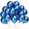 Miniatyrbild 1 av 5: Blå Metalliska Ballonger 5 Tum 50 Stk Kromballonger Blå Latex Festballonger För Pojkar Babyshower Dop Födelsedagsfest Dekorationer
