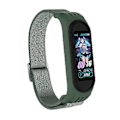 Miniatyrbillede 5 af 5: Til Xiaomi Mi Band 3 / 4 / 5 Twill 8-formet Spænde Urrem (Mørkegrøn)