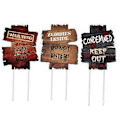 Miniatyrbilde 1 av 4: 3 stk Halloween Advarselsskilt Hage Skummel Dekorasjon Halloween Rekvisitter til Fest