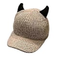 Miniatyrbild 1 av 5: Fashionabla Söta Horn Basebollkeps Stickad Basebollkeps Vilda Utomhussporter i Kallt Väder Utomhusaktiviteter Skidåkning Vandring Khaki(Khaki)