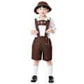 Pikkukuva 3 / 5: 100% Uusi, Miesten Oktoberfest-asu Saksalainen Baijerilainen Lederhosen Olut Oktoberfest Naamiaisasu (L Valkoinen)