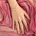 Miniatyrbillede 4 af 5: Boho Krystal Armbånd Guld Armbånd Ring Smykker til Kvinder