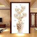 Miniatyrbillede 3 af 5: Mural de parede Autocolantes de parede Vaso de flores Autocolantes m