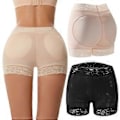 Miniatyrbilde 2 av 5: Truser for kvinner, høy midje, sømløs rumpehevende truse, magekontrollshorts, flere størrelser tilgjengelig (M Svart)