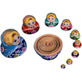 Pikkukuva 2 / 5: Sininen 10 kpl Venäläiset Nesting Nuket Matryoshka käsintehty