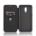 Miniatyrbild 4 av 4: För OnePlus 6T Kolfiber Läderfodral (Svart)