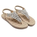 Miniatyrbillede 5 af 5: Sommersandaler Rhinestone Boho Store Størrelse Dame Flade (EU 36 Abrikos)