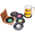 Pikkukuva 1 / 5: 6 vinyyli-alustaa retro-CD-levyllä, juoma-alusta, alusta, Re
