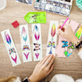 Pikkukuva 4 / 5: (6 kappaletta) Timanttimaalauskirjanmerkki Kirjanmerkki Timanttimaalaus Sulka 5D DIY-kirjanmerkki P:lle