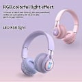 Miniatyrbilde 3 av 5: Trådløse Hodetelefoner Dynamisk Hi-Fi Hørselvern Bluetooth-kompatibel5.0 Bærbart Barnehodesett Lydtilbehør (Lilla)