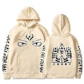 Miniatyrbilde 1 av 2: Anime Jujutsu Kaisen Ryomen Sukuna Øyne Hettegenser Menn Kvinner Skjorte Topp -NMAOV(2XL Khaki)