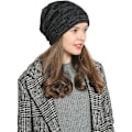 Miniatyrbillede 3 af 5: Dame Vinter Slouch Beanie Uldhue Med Varm Fleecefor