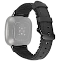 Miniatyrbillede 1 af 5: Til Fitbit Versa 3 Læder + Silikon Urrem (Sort)