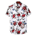 Miniatyrbilde 1 av 5: Hawaiiskjorter for menn for vårferie og sommer (XL hvit)