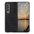 Miniatyrbilde 1 av 4: Krokodille-tekstur PU-lærveske for Samsung Galaxy Z Fold4 (Svart)