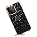 Miniatyrbillede 5 af 5: Denior Krokodille-Tekstureret PU-Etui til iPhone 12 Pro Max (Sort)