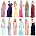 Miniatyrbillede 4 af 5: Kvinders Aften Multi Way Wrap Brudepige Formelle Lange Maxi Konvertible Kjole (S Lilla)