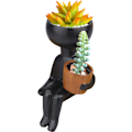Miniatyrbilde 4 av 5: Utendørs vase menneskeformet harpiks blomsterpotte tørket blomst hage de