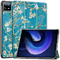 Miniatyrbild 1 av 5: Målat Läder Smart Tabletfodral För Xiaomi Pad 6 / 6 Pro (Aprikosblomma)