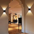 Miniatyrbillede 3 af 5: Væglampe til indendørs brug, varmt lys, sort LED-væglampe justerbar