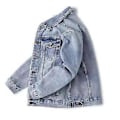 Miniatyrbillede 1 af 5: Herre Jakke Denim Retro Hip Hop Stil Løs Enkeltknappet Langærmet Revers Multi Lommer Casual Streetwear Plus Size Herre Frakke (2XL lyseblå)
