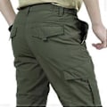Miniatyrbillede 1 af 4: Forår og Sommer Herre Tynde Casual Lige Multi Lomme Arbejdsbukser Sportsbukser (4XL army grøn)