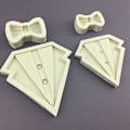 Miniatyrbillede 3 af 5: 3D Jakkesæt Skjorte Sløjfe Silikoneform Fondant Kagekantforme Chokoladeform (Lille)