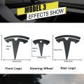 Pikkukuva 4 / 5: 3-pakkaus Tesla Model 3 -auton ohjauspyörän logotarrat (mattamusta)