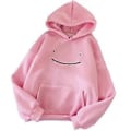 Miniatyrbillede 1 af 2: 2025 Sweatshirts til Kvinder, Smiley Casual Løs Skjorte Hættetrøjer (L Pink)