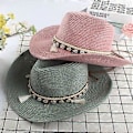 Miniatyrbillede 4 af 5: 15% RABAT Dame Hæklet Strå Solhat Bred Skygge Håndstrikket Sammenfoldelig Ferie Bucket Hat (Grøn)